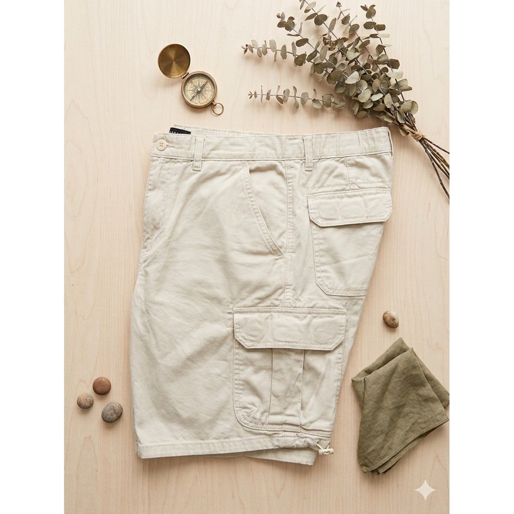 Aeropostale Gorpcore Cargo Bermuda Shorts Khaki Men's Size Medium